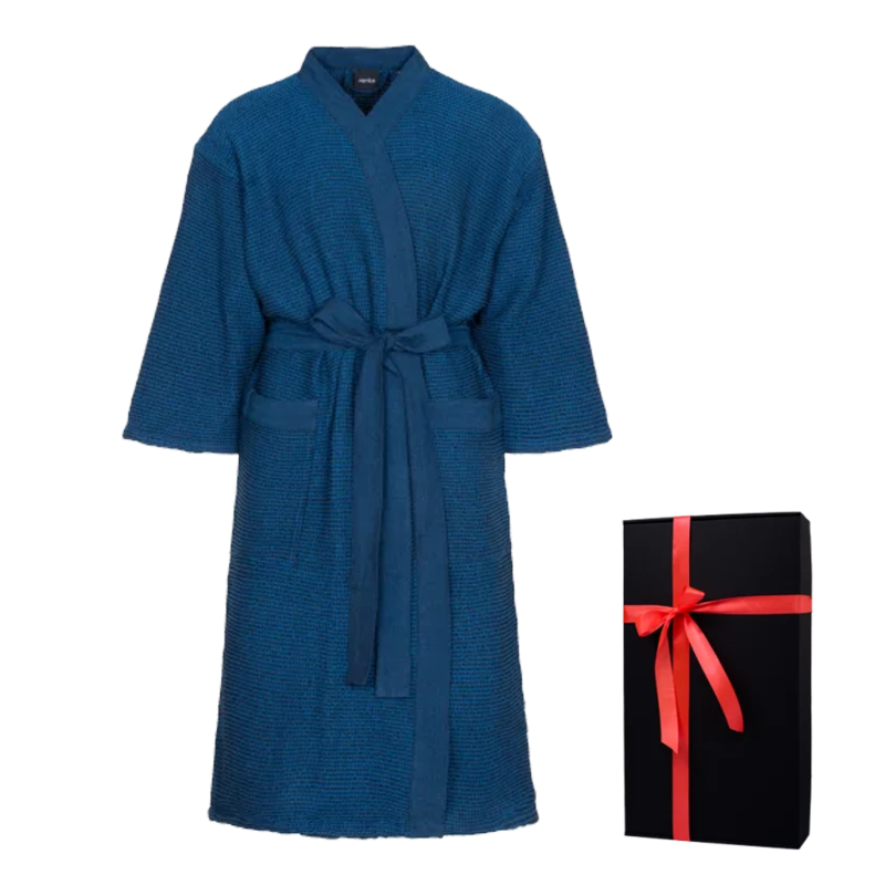 Bademantel in Geschenkbox, RENTO KENNO, blau