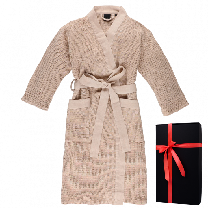 Bademantel in Geschenkbox, RENTO KENNO, beige