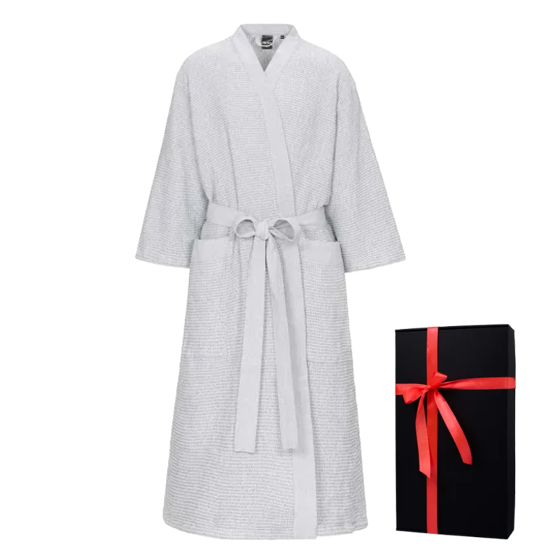 Bademantel in Geschenkbox, RENTO KENNO, hellgrau