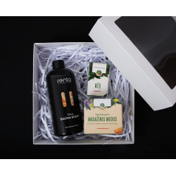 Geschenkset in Geschenkbox LEMON. Honig, ätherisches Öl und Duftessenz 