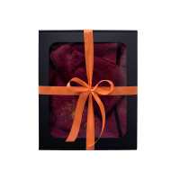 Geschenkset in einer Geschenkbox für SIE. Saunahaube und -schürze für Damen – BURGUNDER