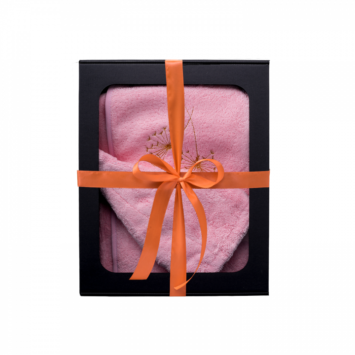 Geschenkset in einer Geschenkbox für SIE. Saunahaube und -schürze für Damen – PINK