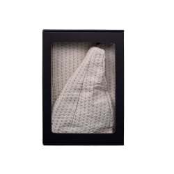 Geschenkset in einer Geschenkbox für IHN. Saunahaube und -schürze für Herren – Leinen 