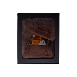 Geschenkset in einer Geschenkbox für IHN. Saunahaube und -schürze für Herren – BRAUN 