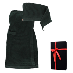 Geschenkset in einer Geschenkbox RENTO KENNO FOR HER. Haarhandtuch und Schürze, dunkelgrün 