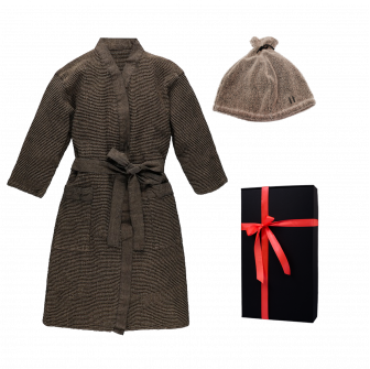 Geschenkset in Geschenkbox RENTO KENNO FOR HIM. Bademantel und Mütze