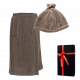 Geschenkset in einer Geschenkbox RENTO KENNO FOR HIM. Saunahaube und -schürze, braun