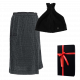 Geschenkset in einer Geschenkbox RENTO KENNO FOR HIM. Saunahaube und Schürze, dunkelgrau/schwarz