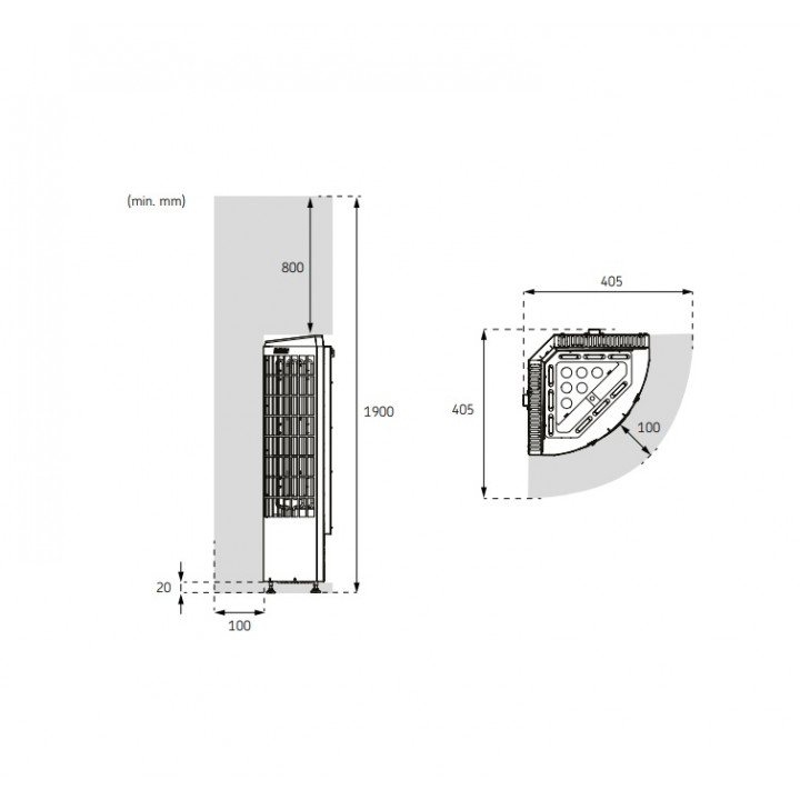 Elektroheizung - HARVIA Cilindro Corner XE