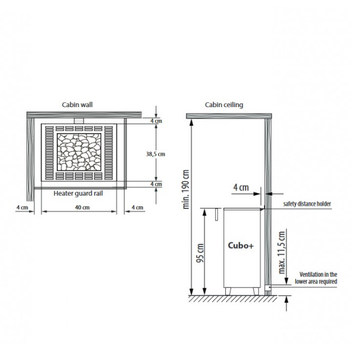 Elektrischer Saunaofen – EOS Cubo Plus, 9 kW