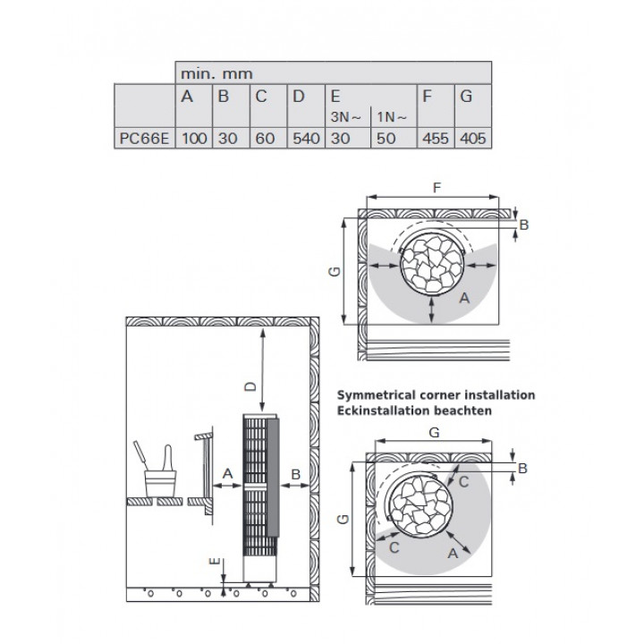 Elektrischer Saunaofen - HARVIA Cilindro Black Steel PC66E 6,6 kW