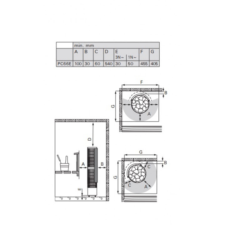 Elektrischer Saunaofen - HARVIA Cilindro PC66E