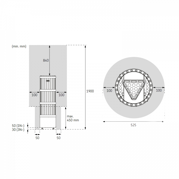 Elektrischer Saunaofen - Harvia Legend PO110FC 10,8 kW WLAN schwarz