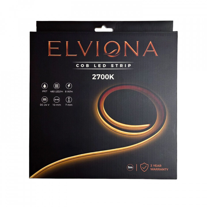 Elviona COB LED -Saunastreifen, 2700 K, 5 m