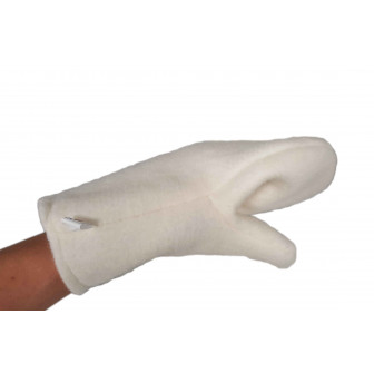 Wollweißer Saunahandschuh