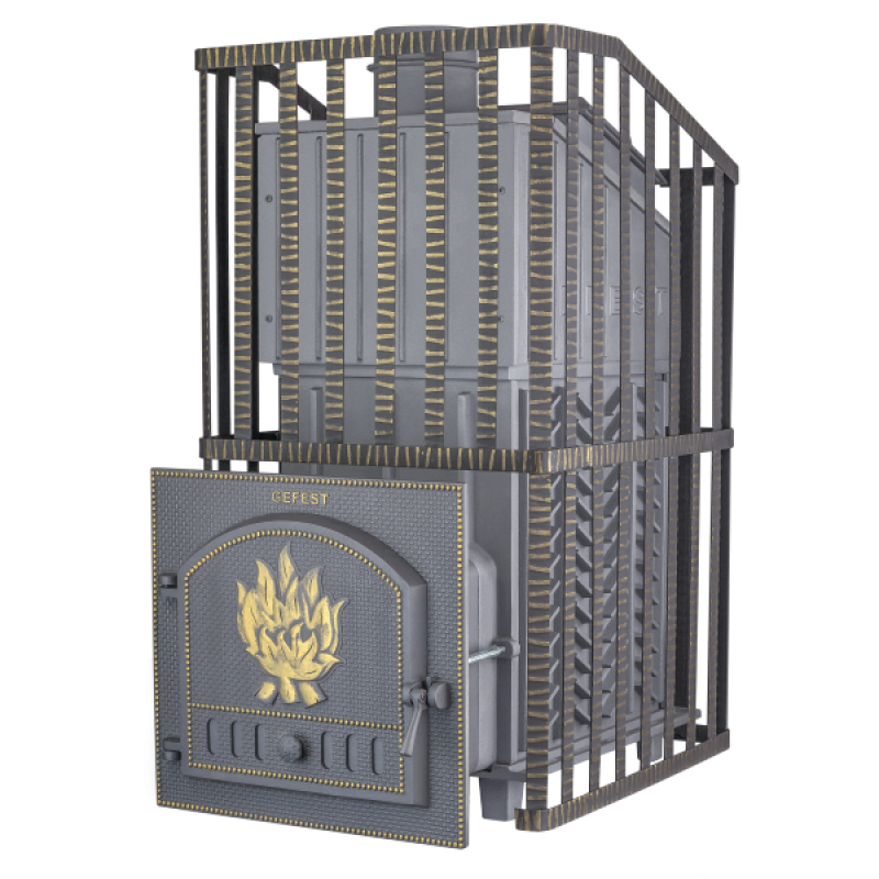 Holzbefeuerter Saunaofen - Gefest GFS ZK Uragan 40 im Gitter