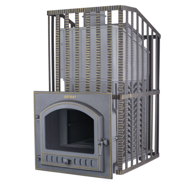 Holzbefeuerter Saunaofen - Gefest GFS ZK Uragan 40 (M) im Gitter
