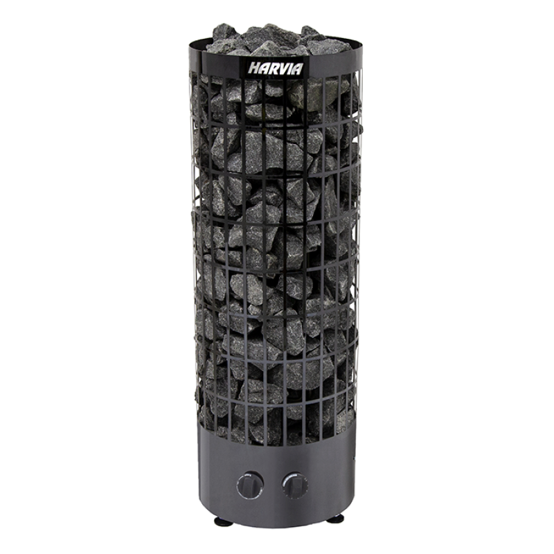 Elektrischer Saunaofen - HARVIA Cilindro Black Steel PC90 9 kW