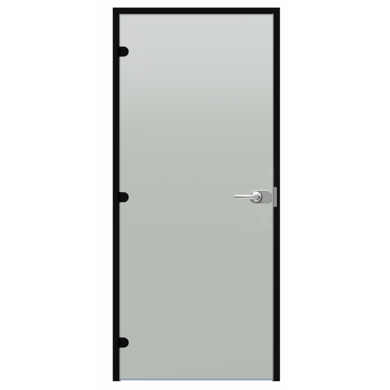 Harvia Black Line abschließbare Glastür, Satin, 9x21, schwarzer Aluminiumrahmen