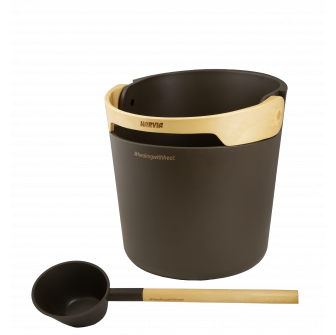HARVIA Helmi Sauna-Eimer- und Schöpfkellen-Set, dunkelbraun