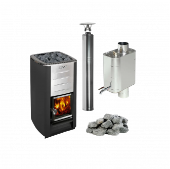 Sauna-Holzofen HARVIA M3 Set, Steine, Schornstein, Wassererhitzer