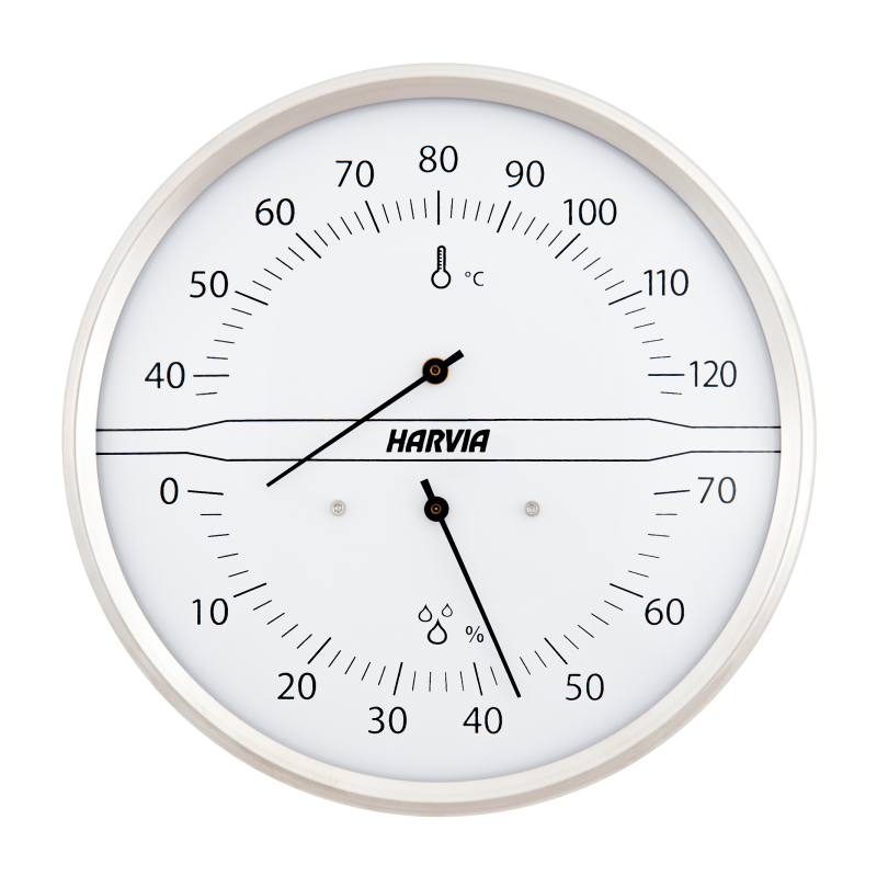 HARVIA Thermo-Hygrometer rund, weiß