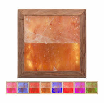 Himalaya-Salz-LED-RGB-Leuchte, Zedernholz