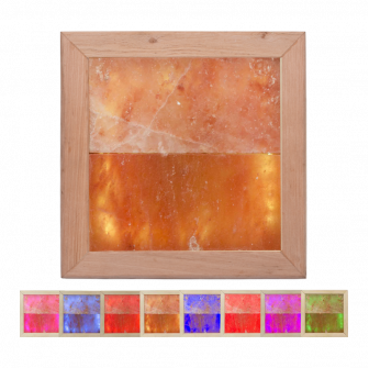 Himalaya-Salz-LED-RGB-Leuchte, schwarzes Erlenholz