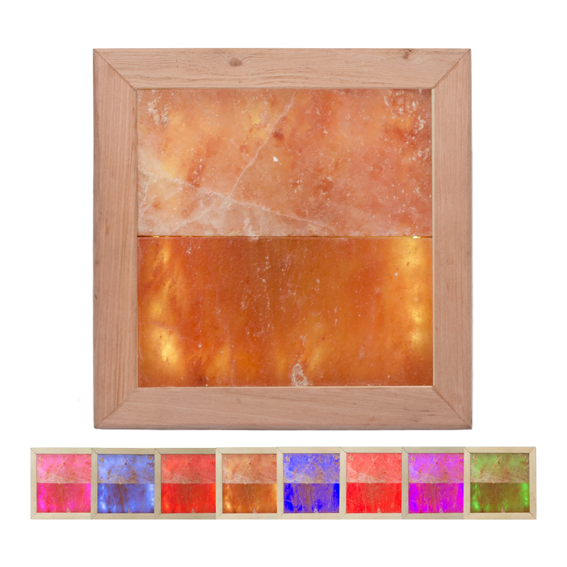 Himalaya-Salzlicht LED RGB, Schwarzerlenholz