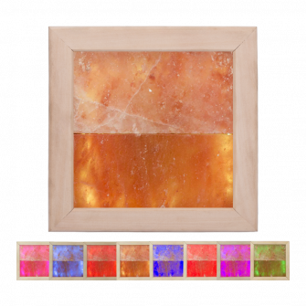 Himalaya-Salz-LED-RGB-Leuchte, Lindenholz