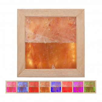 Himalaya-Salz-LED-RGB-Leuchte, Abachi-Holz