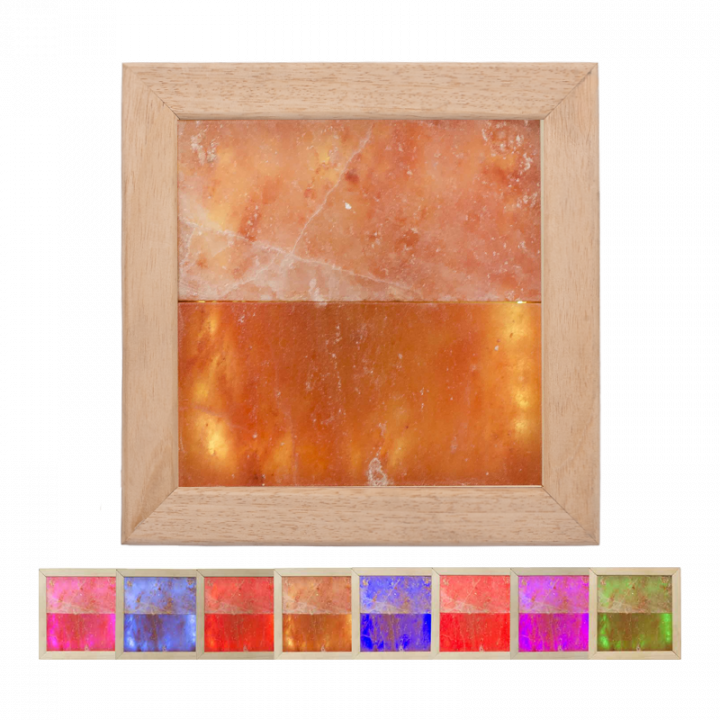 Himalaya-Salz-LED-RGB-Leuchte, Abachi-Holz