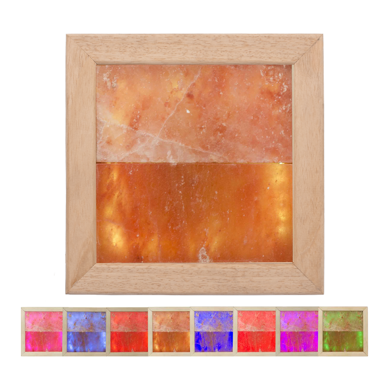 Himalaya-Salzlicht LED RGB, Abachi-Holz