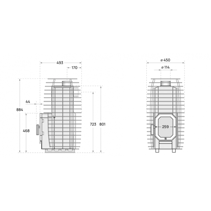 HUUM HIVE Flow Mini LS Holzofen für Sauna