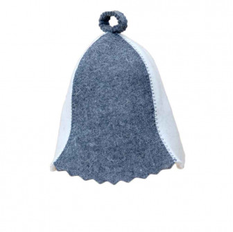 Saunahut - weiß, grau