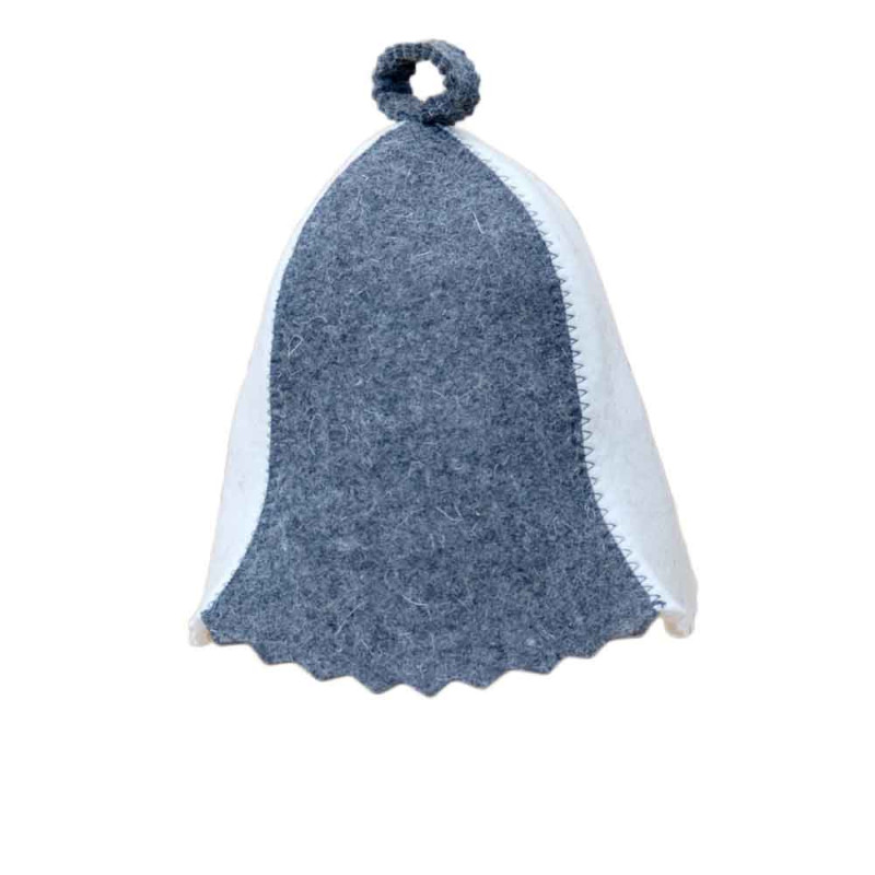 Saunahut - weiß, grau