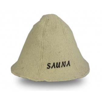 Saunahut - SAUNA, weiß, Wolle