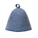 Saunahut - Grau mit blauem Streifen - 0