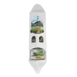 Streichholzschachtelhalter aus Keramik mit 5 Streichholzschachteln 