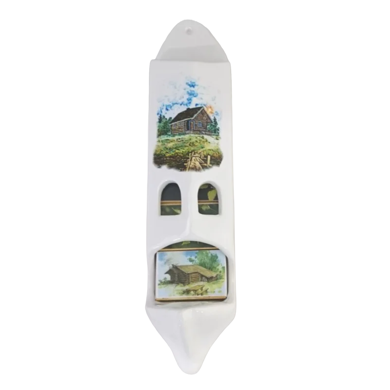 Streichholzschachtelhalter aus Keramik mit 5 Streichholzschachteln