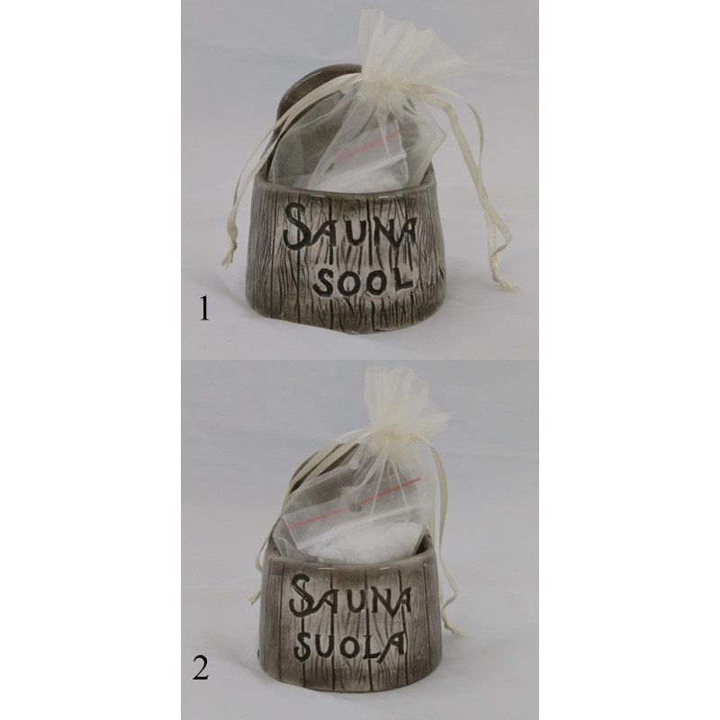 Salzbehälter aus Keramik für Sauna - dunkel 120