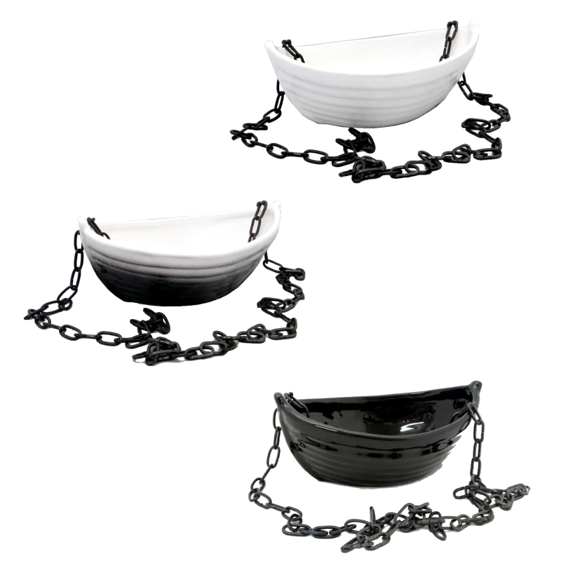 Duftbehälter aus Keramik - Boot mit Kette