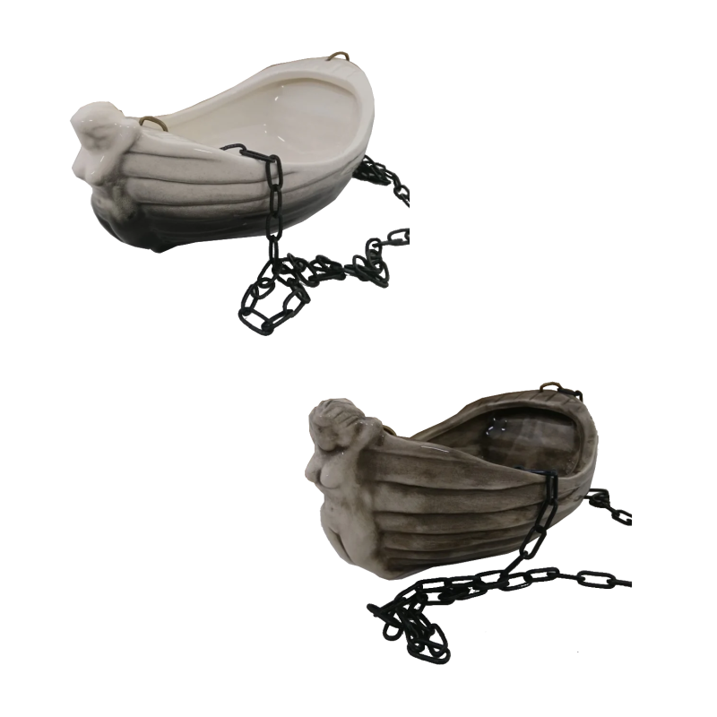 Duftbehälter aus Keramik - Boot mit Mädchen