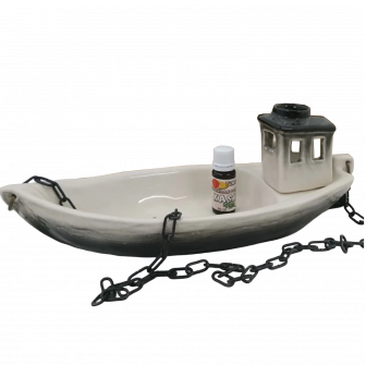 Duftbehälter aus Keramik - Boot mit Aroma