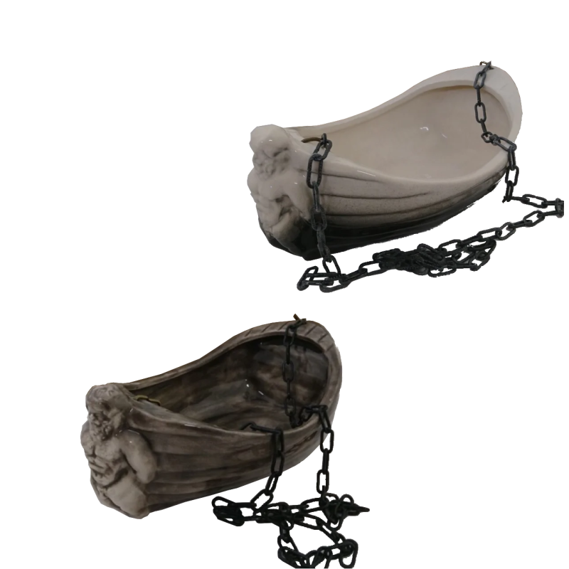 Duftbehälter aus Keramik - Boot mit Poseidon