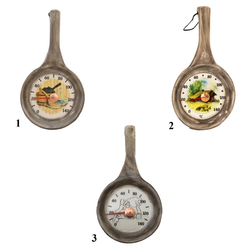 Saunathermometer aus Keramik - Pfanne