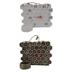 Saunathermometer aus Keramik - Wabenform  Saunathermometer aus Keramik - Wabenform