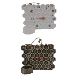 Saunathermometer aus Keramik - Wabenform 