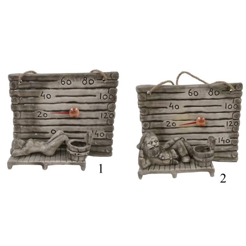 Saunathermometer aus Keramik – ein kleines Fässchen für Düfte