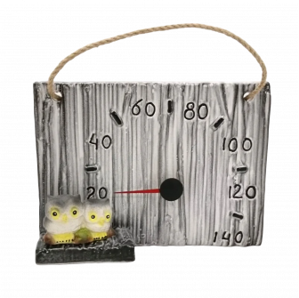 Saunathermometer aus Keramik - Eulen